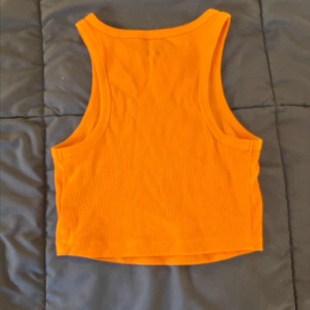 Orange Ribbed Tank Top - Picture 2 of 2